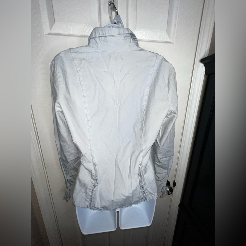 Tucker Women’s Large Blue Collared Cotton Long Sleeve Oxford Shirt Button Up L - Picture 12 of 15